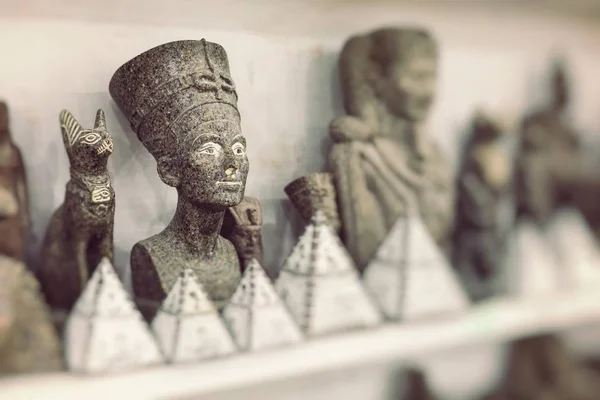 Egyptská Kultura Tradiční Suvenýry Selektivní Fokus — Stock fotografie