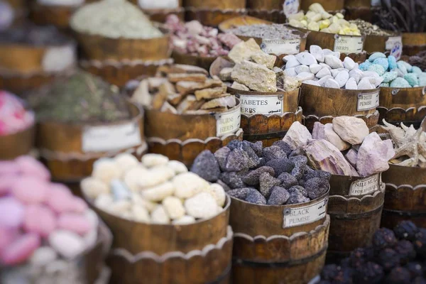 Traditionella Kryddor Bazaar Med Örter Och Kryddor Egypten Selektivt Fokus — Stockfoto