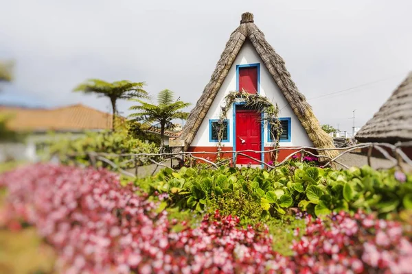 Traditional Rural House Santana Madeira Portugal Selective Focus — Stock Photo, Image