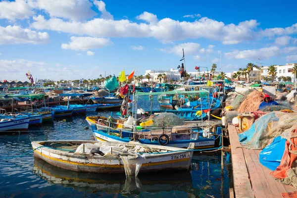 Mahdia Tunísia Dezembro 2018 Barcos Porto Pesca Mahdia Tunísia — Fotografia de Stock