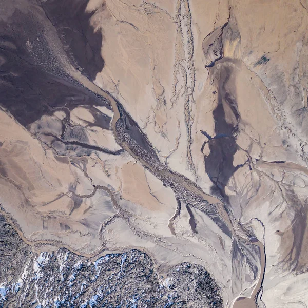 Vista Aérea Del Paisaje Degradado Tierra Destruida Vista Desde Arriba —  Fotos de Stock