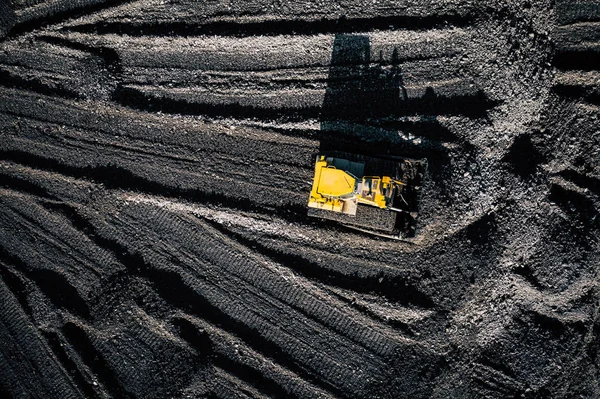 Open Pit Mine Luchtfoto Van Winningsindustrie Voor Steenkool Bovenaanzicht Foto — Stockfoto