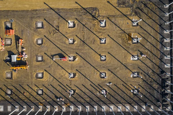 Luchtfoto Bouwplaats Schot Van Bovenaf Industriële Plaats Foto Gevangen Met — Stockfoto