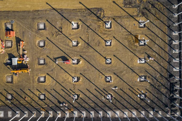 Flygfoto Byggarbetsplatsen Skott Från Ovan Industriella Plats Foto Som Tagits — Stockfoto