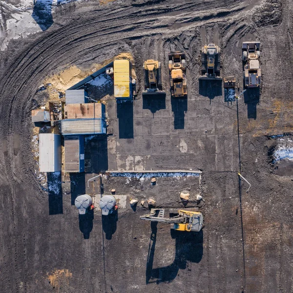 Vista Aérea Planta Construcción Disparada Desde Arriba Lugar Industrial Foto —  Fotos de Stock