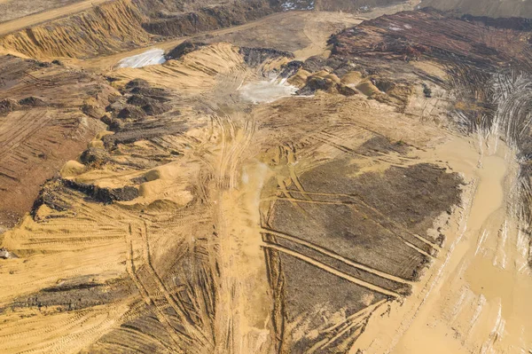 Havadan Görünümü Kum Sandpit Fabrika Bitki Üretim Malzemeleri Nşaat Sanayi — Stok fotoğraf