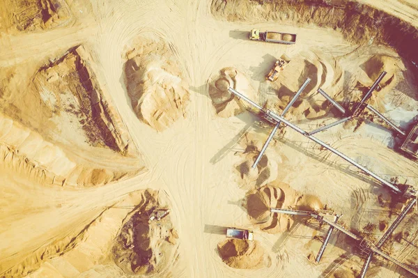 Вид Воздуха Песочницу Завод Производству Песчаных Материалов Строительной Отрасли Вид — стоковое фото