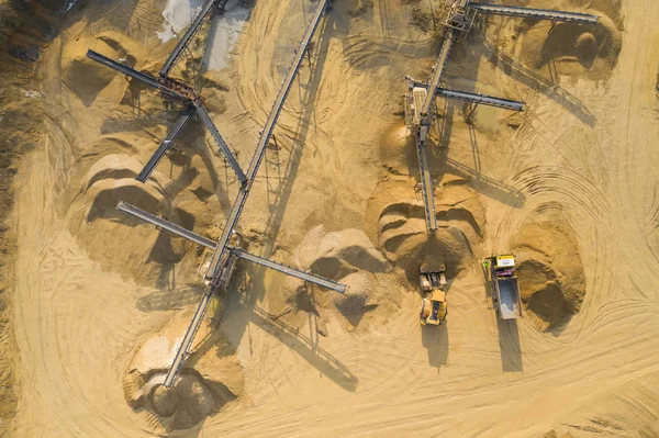 Vista Aérea Poço Areia Fábrica Produção Materiais Areia Para Indústria — Fotografia de Stock