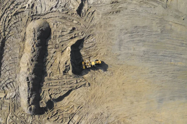 Aerial View Excavator Construction Equipment Machinery Mine Equipment Top View — Stock Photo, Image