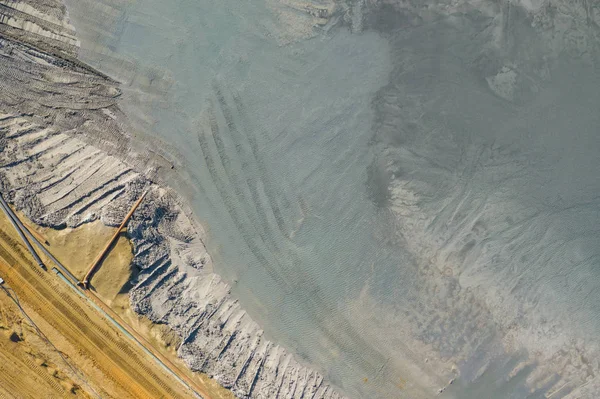 Αεροφωτογραφία Των Υποβαθμισμένων Τοπίων Που Καταστράφηκαν Θέα Από Ψηλά Βιομηχανική — Φωτογραφία Αρχείου
