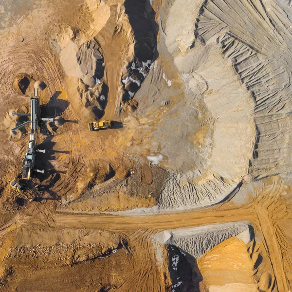 Vue Aérienne Bac Sable Usine Produisant Des Matériaux Sable Pour — Photo