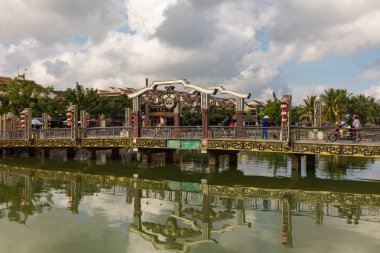 Hoi An, Vietnam - 21 Kasım 2018: Hoian antik kent evleri. 