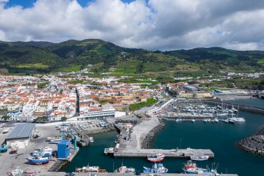 Vila Franca do Campo, Sao migue 'de Atlantik sahilinin havadan görünümü