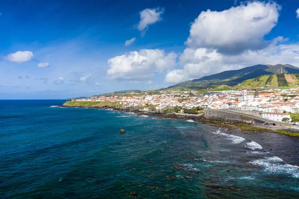 Vila Franca do Campo, Sao migue 'de Atlantik sahilinin havadan görünümü