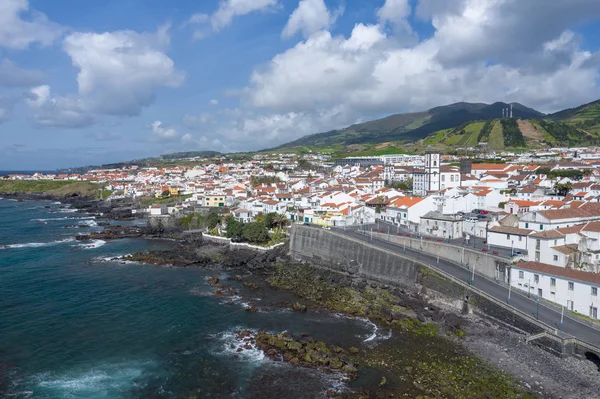 Vila Franca do Campo, Sao migue 'de Atlantik sahilinin havadan görünümü