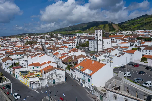 Vila Franca do Campo, Sao migue 'de Atlantik sahilinin havadan görünümü