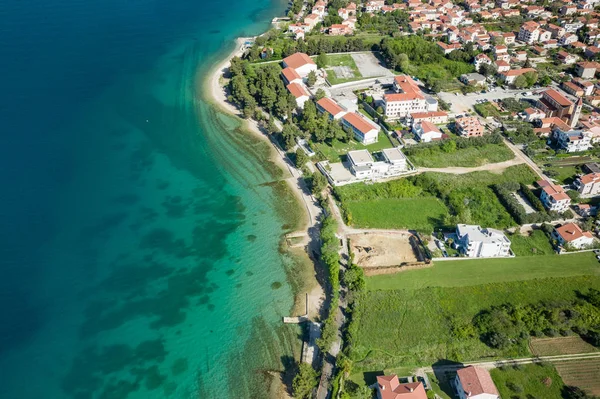 Letecký pohled na město Zadar. Letní čas v Dalmácii — Stock fotografie