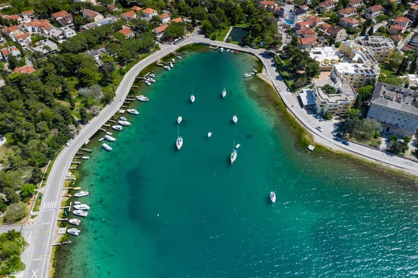 Vista aérea da cidade de Zadar. Hora de verão, na região da Dalmácia — Fotografia de Stock