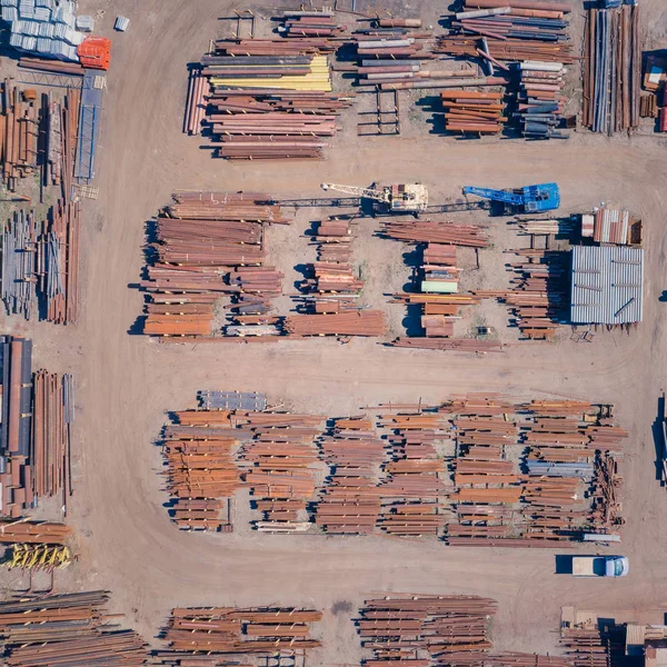 Bovenaanzicht van staal stogare industriële plaats. Foto gemaakt door — Stockfoto