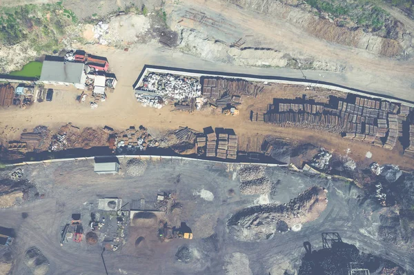 Vista aerea dall'alto del luogo industriale. Foto fatta da drone da ab — Foto Stock