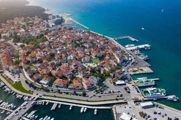 Vista aérea do Yacht Club e Marina em Biograd na Moru. Verão — Fotografia de Stock