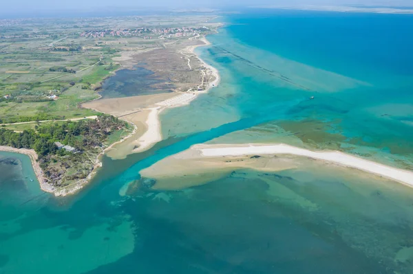 Aerial view of city of Nin. Summer time in Dalmatia region of Cr — Stock Photo, Image