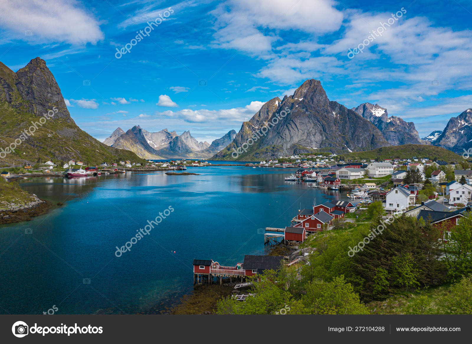 レーヌ ロフォーテン諸島 ノルウェーの航空写真 釣りヴィラ ストック写真 C Curioso Travel Photography