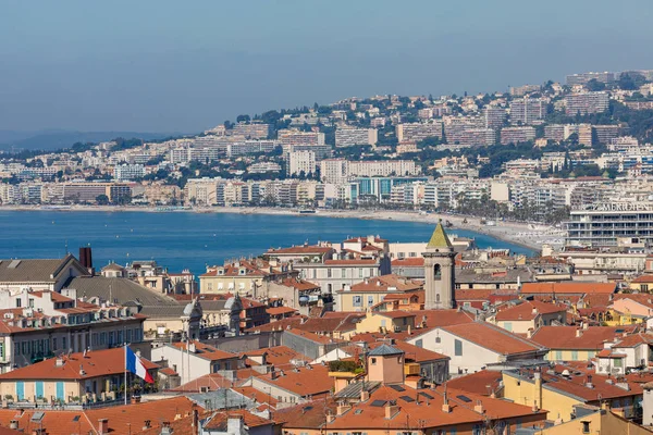 NICE, FRANCE - JUNE 04, 2019: Panoramic view of Nice coastline a — Stock Photo, Image