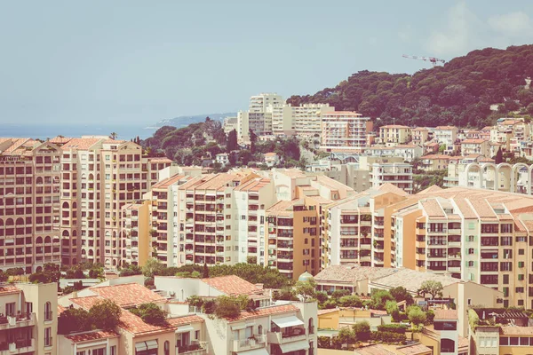 MONTE CARLO, MONACO - 04 DE JUNIO DE 2019: Fontvielle Harbour, Mónaco , — Foto de Stock