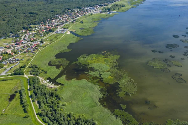 Vista aérea de Vístula Split. Parque del Paisaje Mierzeja Wislana. P —  Fotos de Stock