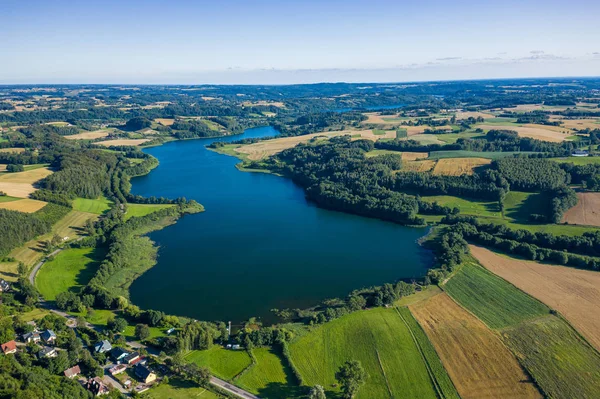 Aerial view of Kashubian Landscape Park. Kaszuby. Poland. Photo — Stock Photo, Image