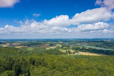 Kashubian Peyzaj Parkı'nın havadan görünümü. Kaszuby, ne oldu? Polonya. Fotoğraf 