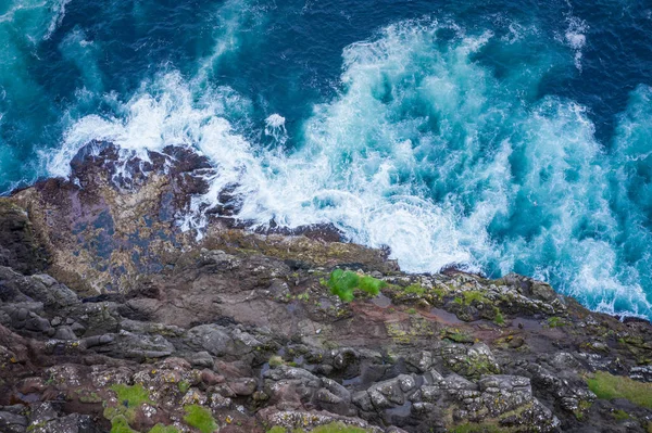 フェロー諸島のコルトゥール島の航空写真、北大西洋10月 — ストック写真