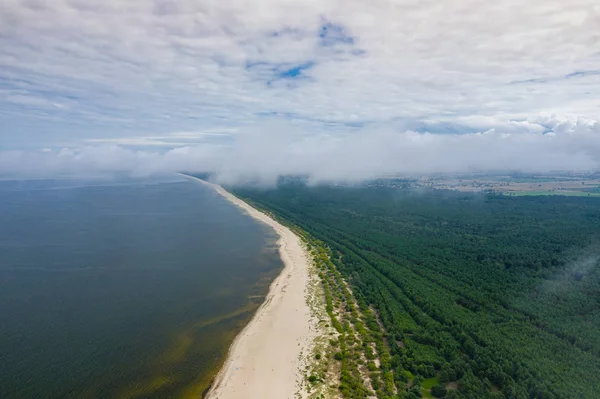 Вид на річку Вісла Вісли з видом на Балтійське море. Польща — стокове фото