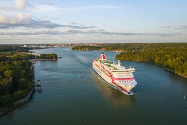 Turku, Finalnd - 02 Ağustos 2019: Silja Line. Baltık Prensesi. T