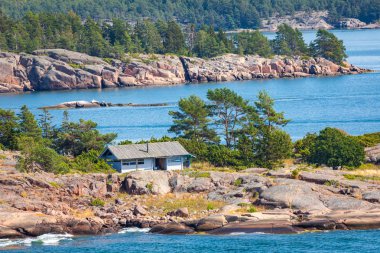 Picturesque landscape with island. at Baltic Sea. Aland Islands, clipart