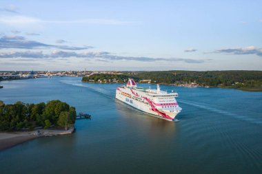 Turku, Finalnd - 02 Ağustos 2019: Silja Line. Baltık Prensesi. T