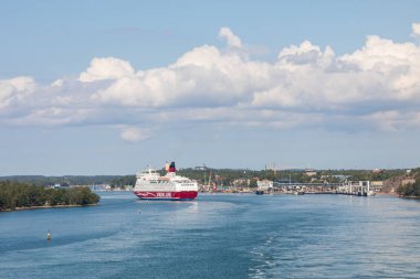 Mariehamn, Aland Adaları - 06 Ağustos 2019: Cruiseferry Ms Amore