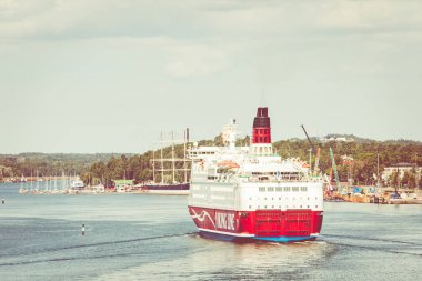 Mariehamn, Aland Adaları - 06 Ağustos 2019: Cruiseferry Ms Amore