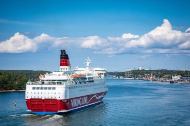 Mariehamn, Aland Adaları - 06 Ağustos 2019: Cruiseferry Ms Amore
