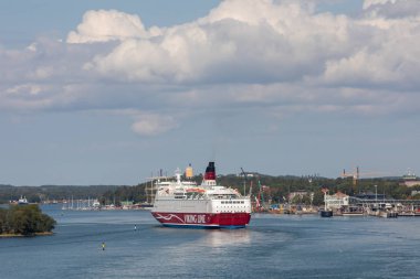 Mariehamn, Aland Adaları - 06 Ağustos 2019: Cruiseferry Ms Amore