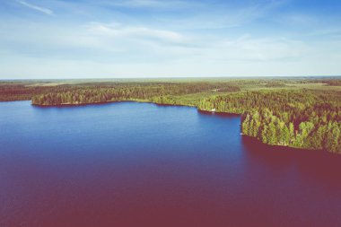 Kurjenrahka Milli Parkı'nın havadan görünümü. Turku. Finlandiya. Nordic