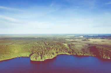 Kurjenrahka Milli Parkı'nın havadan görünümü. Turku. Finlandiya. Nordic