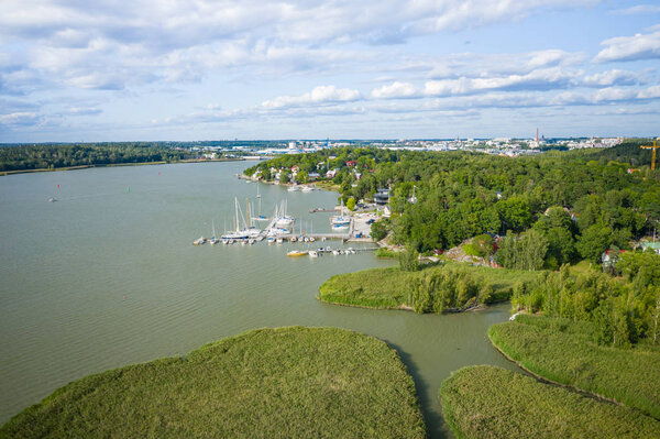 Aerial view of Ruissalo island. Turku. Finland. Nordic natural l