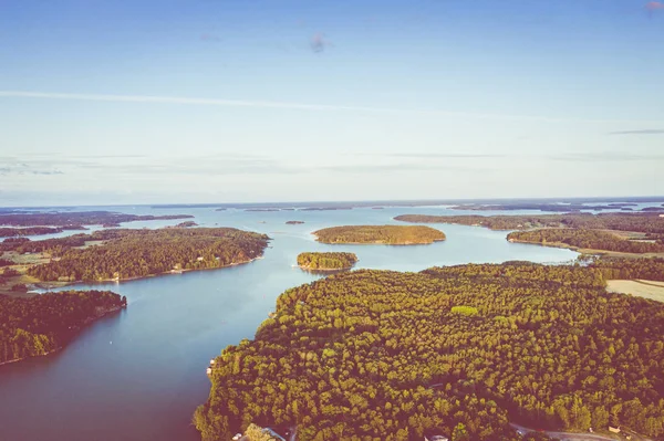 Ruissalo adasının havadan görünümü. Turku. Finlandiya. İskandinav doğal l — Stok fotoğraf
