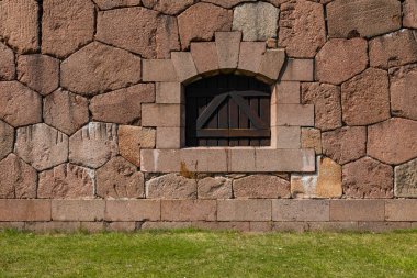 Bomarsund tarihi müstahkem site. Kale harabeleri. Finla