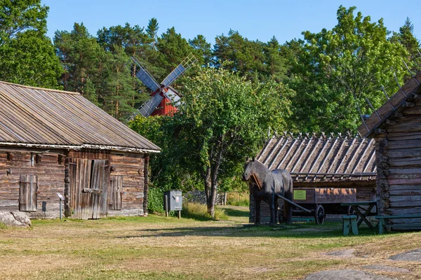 Jan Karlsgarden Museu ao ar livre nas ilhas Aland, Finlândia. O m — Fotografia de Stock