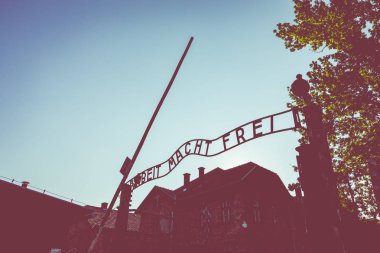 Auschwitz-Birkenau, Polonya - 12 Ağustos 2019: Holokost Anıtı