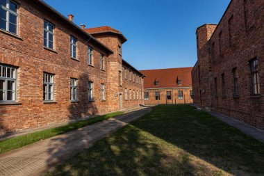 Auschwitz-Birkenau, Polonya - 12 Ağustos 2019: Holokost Anıtı