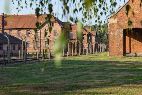 Auschwitz-Birkenau, Polsko-srpen 12, 2019: památník holocaustu — Stock fotografie